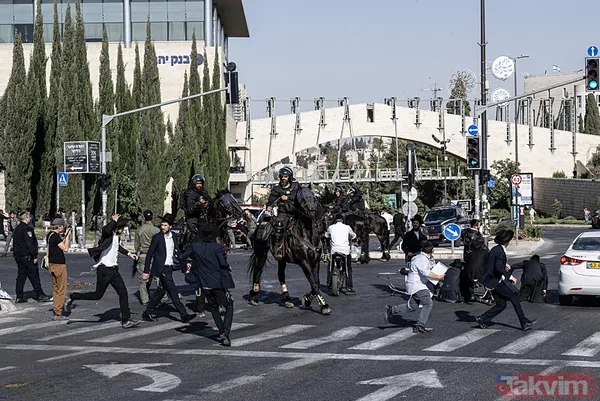 Ultra Ortodoks Yahudiler (Harediler) soykırımcı İsrail'in zorunlu askerlik hizmetini protesto etti: Otoyolu trafiğe kapattılar - 19