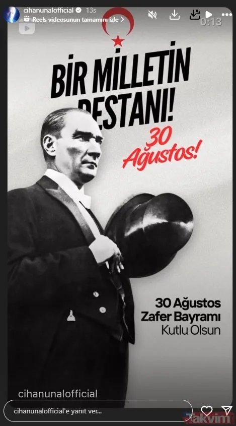 Ünlü isimlerden 30 Ağustos Zafer Bayramı paylaşımları! Demet Akalın, Müge Anlı, İbrahim Tatlıses, Alişan, Sinan Akçıl... - 21