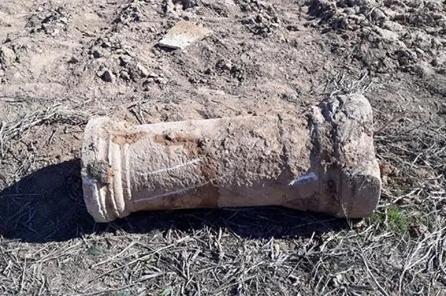 Karaman'da, Bizans Dönemi'ne ait olduğu düşünülen 2 adet sütun buldu