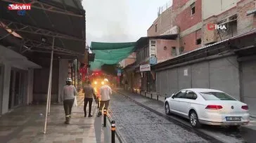 Denizli’de tarihi çarşıda yangın paniği