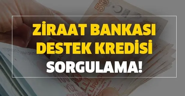 Ziraat Bankası kredi sorgula: 6 ay geri ödemesiz 10 bin TL Ziraat Bankası destek kredisi sorgulama!