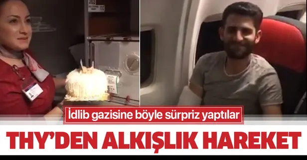 Türk Hava Yolları'ndan İdlib gazisi Yusuf Taha Hanözü'ne doğum günü sürprizi