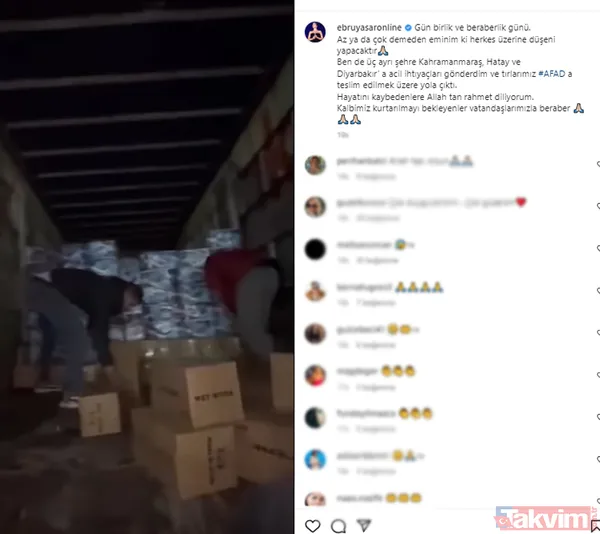 Ebru Yaşar'dan Yardım Tır'ı...