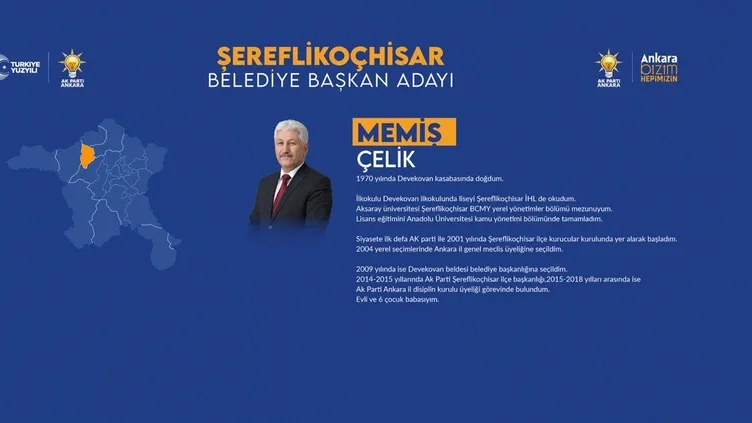 AK Parti Ankara Şereflikoçhisar belediye başkan adayı Memiş Çelik kimdir, kaç yaşında, mesleği ne?