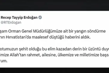 Başkan Erdoğan'dan taziye mesajı