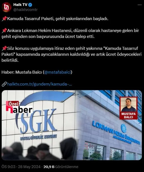 SGK şehit yakınlarından sağlıkta katılım payı ve ilave ücret alındığı iddialarını yalanladı: Gerçeği yansıtmıyor-2
