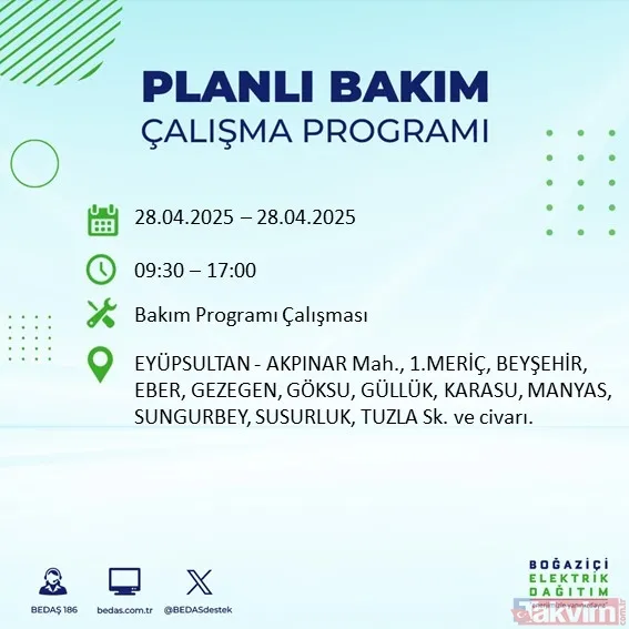 İSTANBUL ELEKTRİK KESİNTİSİ: BEDAŞ 28 Nisan 2025 Pazartesi elektriklerin gideceği ilçeleri duyurdu - 42