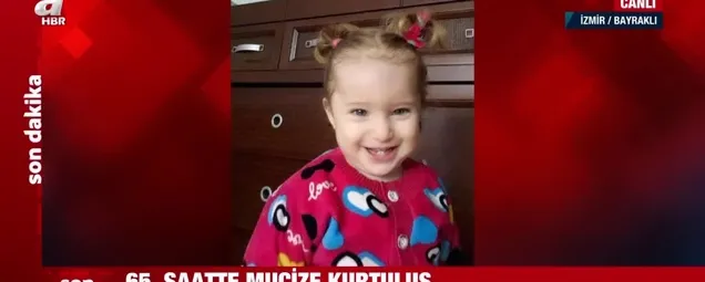 SON DAKİKA: İzmir depreminin 65. saatinde mucize kurtuluş: 3 yaşındaki Elif Perinçek kurtarıldı