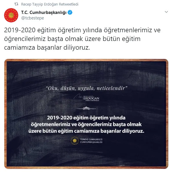 Başkan Erdoğan'dan yeni eğitim-öğretim yılı mesajı-1