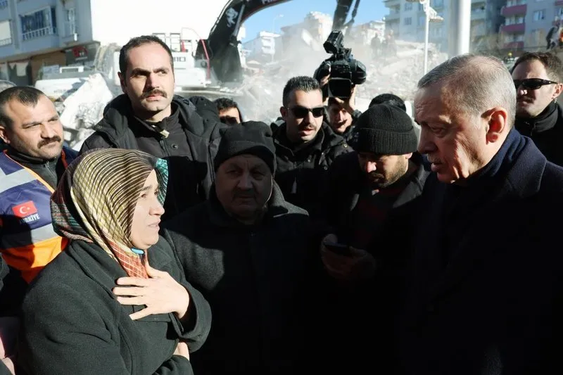 Başkan Erdoğan Pazarcık'ta (8 Şubat 2023)