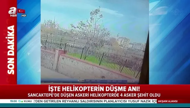 İşte Sancaktepe'de gerçekleşen kazada helikopterin düşme anı