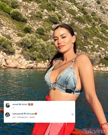 Fahriye Evcen kot büstiyeriyle pozları verdi sosyal medya birbirine girdi! Hatice Şendil güzelliğine kayıtsız kalamadı Fahriyeee...