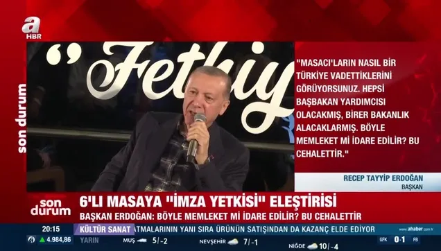 Başkan Erdoğan: 6'lı masa için "Talimatla hareket edecek bir figür tarifi yapıyorlar"