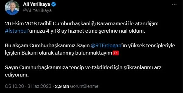 Cumhurbaşkanlığı Kabinesi'nin yeni bakanlarından teşekkür mesajı: "Türkiye Yüzyılı'nın şehirlerini hep birlikte inşa edeceğiz"-4