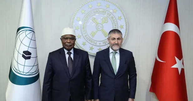 Hazine ve Maliye Bakanı Nureddin Nebati İİT Genel Sekreteri Hüseyin İbrahim Taha ile görüştü