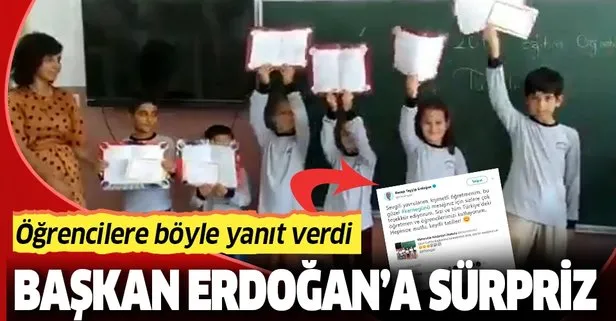 Başkan Erdoğan, öğrencilerin karne günü mesajına Twitter’dan cevap verdi