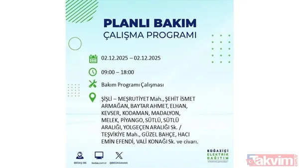 İstanbul elektrik kesintisi 2 Aralık: 8 saat yok! Gaziosmanpaşa, Beşiktaş, Beyoğlu... - 14