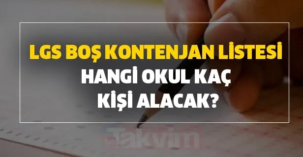 10 Agustos Meb Lise Tavan Taban Puanlari Yuzdelik Dilim Lgs Liselere Gecis Bos Kontenjan Listesi Hangi Okul Kac Kisi Alacak Takvim