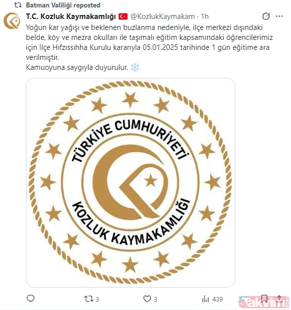 Valilik listeyi duyurdu! 5 Ocak 2026 kar tatili olan iller son dakika: Ankara, Van, Batman, Şanlıurfa... - 14