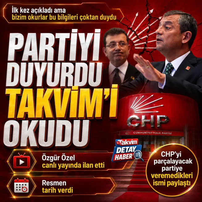 Takvim yazdı Özgür Özel teyitledi: CHP’yi bölecek partinin ismini açıkladı tarihi duyurdu