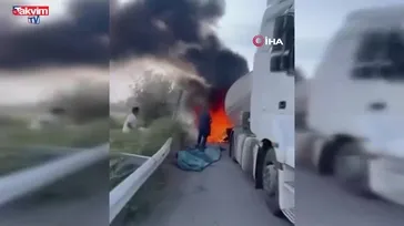 Iğdır'da hareket halindeki tanker alev aldı!