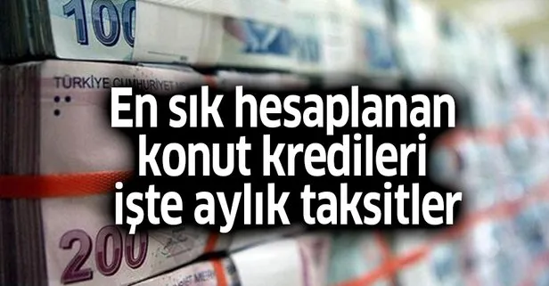 En sık hesaplanan konut kredileri işte aylık taksitler