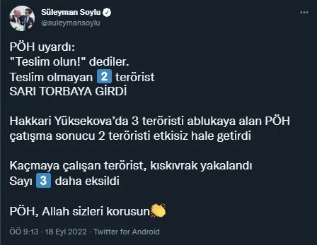 Bakan Soylu duyurdu: Hakkari'de PÖH'lerden PKK'ya darbe! 2'si öldürüldü 1'i enselendi-2