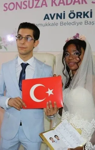 Fildişi Sahili'nden Denizli'ye gelin geldi