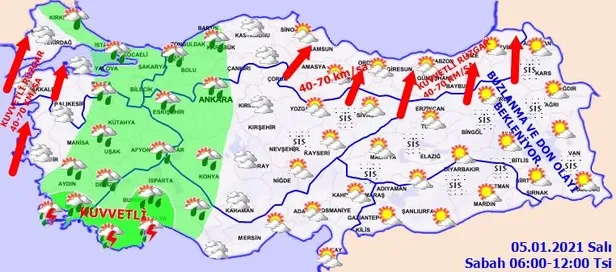 HAVA DURUMU | Meteorolojiden kuvvetli yağış uyarısı | 5 Ocak 2021 İstanbul'da hava nasıl olacak?-2