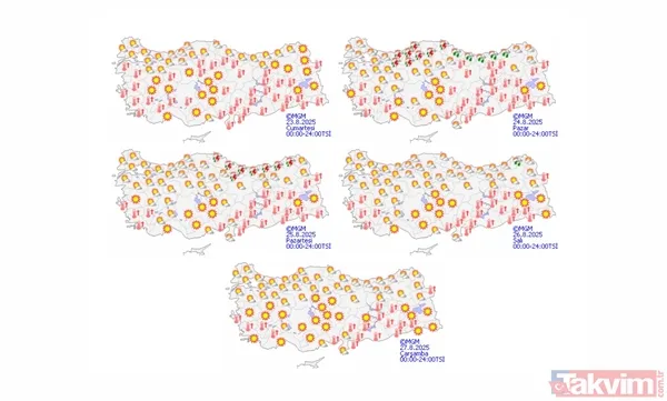 HARİTA KIRMIZI || Hava bir süre daha terletecek! Hafta sonu hava nasıl? Meteoroloji il il açıkladı - 22