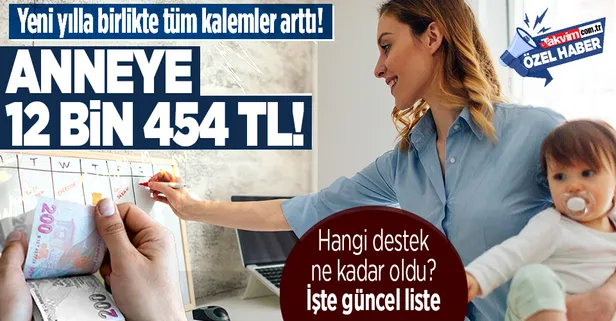 Anneye 4’lü destek: En düşük iş göremezlik ödemesi 12 bin 454 liraya kadar çıktı! Hangi destek ne kadar oldu?