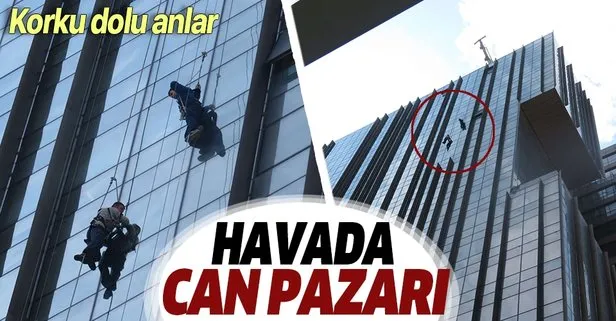 Son dakika: Kadıköy’de korku dolu anlar! Gökdelende asılı kalan 2 işçi böyle kurtarıldı