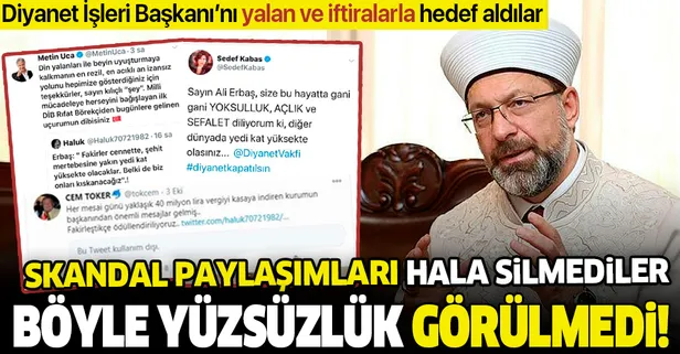 Ali Erbaş'ı hedef aldılar: Sedef Kabaş, Cem Toker ve Metin Uca askıya alınan sahte hesaba yaptıkları yorumları kaldırmadı