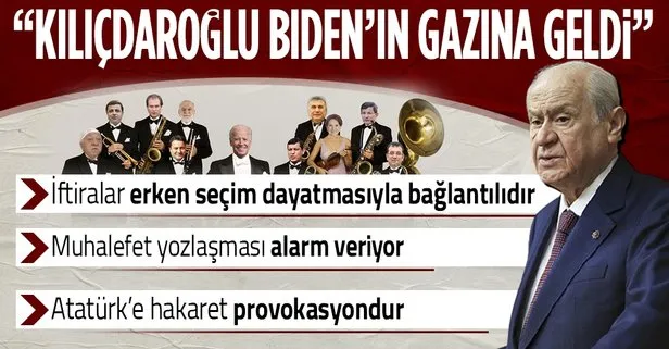 MHP lideri Devlet Bahçeli: Biden’ın gazına gelen Kılıçdaroğlu yönetimindeki CHP’nin erken seçim isteği sahibinin sözüdür