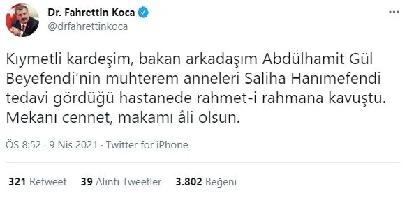 son-dakika-adalet-bakani-abdulhamit-gulun-annesi-saliha-gul-vefat-etti-1617991989672.jpg Son dakika! Adalet Bakanı Abdulhamit Gül'ün annesi Saliha Gül Kovid-19 nedeniyle vefat etti-1