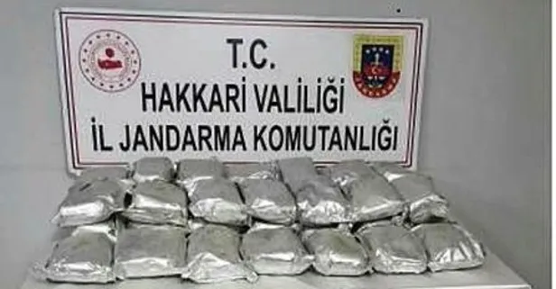 Hakkari Yüksekova'da 35 kilogram eroin ele geçirildi