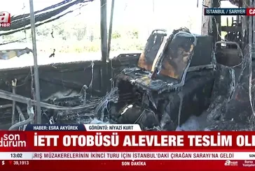 İETT otobüsü yandı