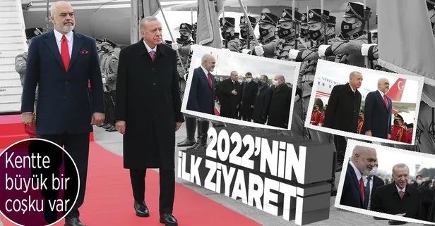 Başkan Erdoğan Arnavutluk’ta: 2022 yılının ilk resmi ziyareti! Caddeler Türk bayraklarıyla donatıldı