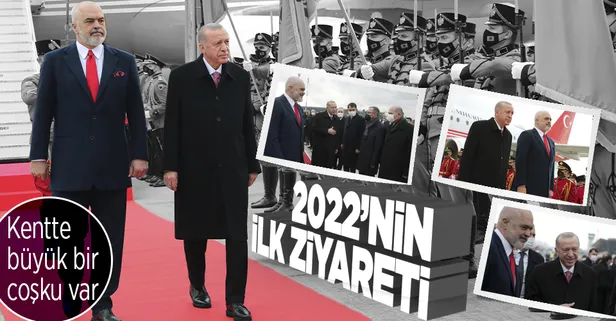 Başkan Erdoğan Arnavutluk'ta: 2022 yılının ilk resmi ziyareti! Caddeler Türk bayraklarıyla donatıldı