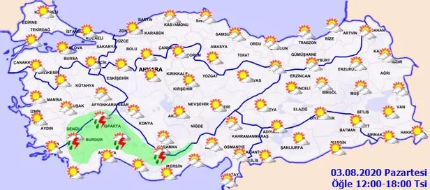 HAVA DURUMU | Meteorolojiden o illere sağanak yağış uyarısı | 3 Ağustos 2020 hava nasıl olacak?-3