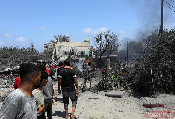 Soykırımcı İsrail alçak saldırısı sonrası El Mevasi'deki yıkım böyle görüntülendi! İşte kare kare vahşet - 16