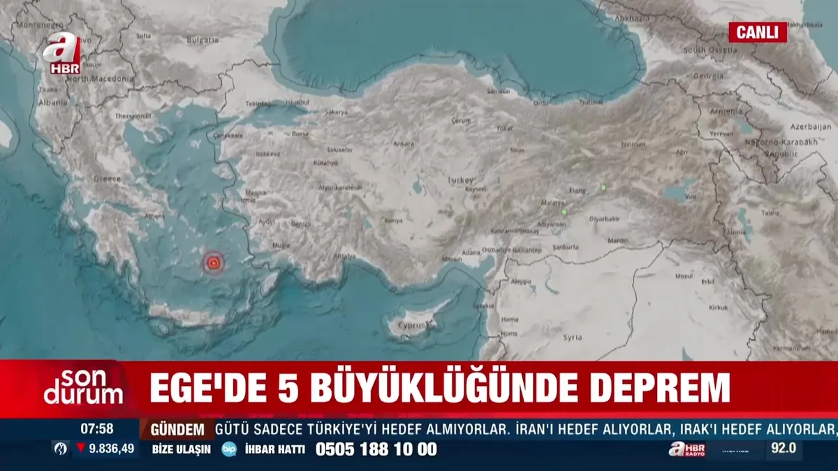 Ege’de 5 büyüklüğünde deprem!