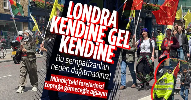 Avrupa'nın göbeğinde skandal görüntüler! Terör örgütü PKK yandaşları Londra'da yürüyüş düzenledi