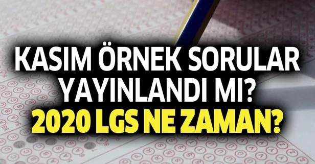 Kasım ayı LGS örnek sorular yayınlandı mı? 2020 LGS ne zaman yapılacak? MEB'den açıklama geldi-1