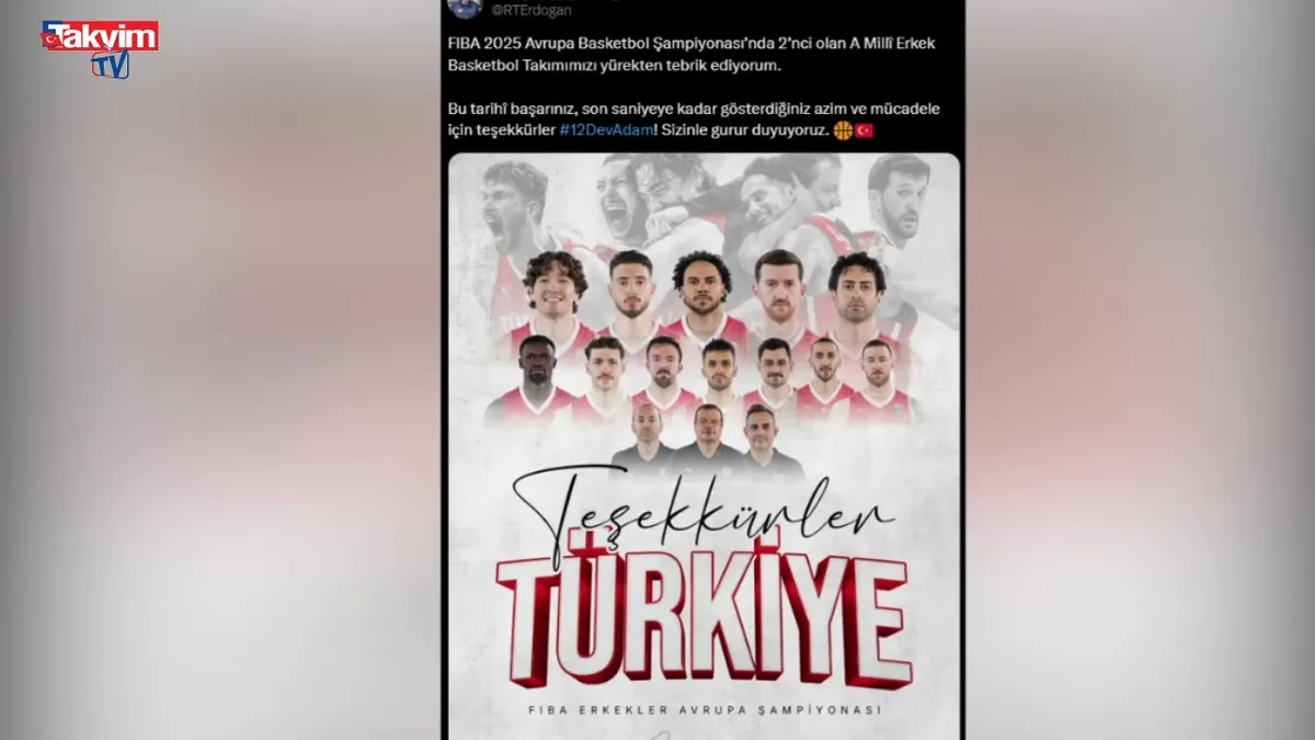Başkan Erdoğan'dan 12 Dev Adam'a tebrik