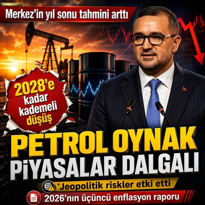 Merkez Bankası yıl sonu enflasyon tahminini revize etti! 2028e kadar kademeli düşüş: Petrol oynak piyasalar dalgalı