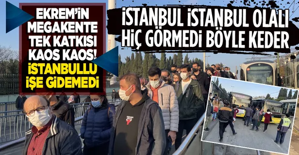 CHP'li İBB yine başrolde! Sabah işe giden vatandaşlar mağdur oldu: Topkapı-Mescid-i Selam Tramvay Hattı'ndaki çalışma nedeniyle durak doldu taştı