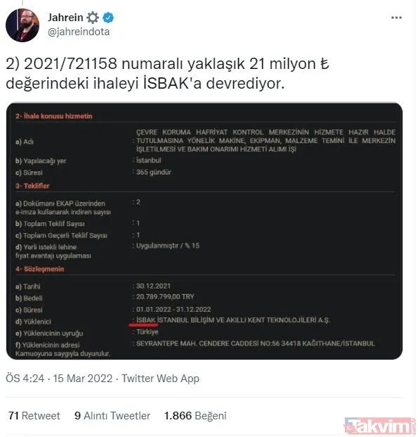 Kılıçdaroğlu artık açıktan vuruşuyor! Talimatı alan Jahrein, İmamoğlu'nun akçeli ihalelerini ifşa etti, Mansur Yavaş'a gözdağı verdi - 7