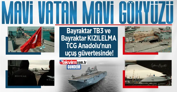 Bayraktar TB3 ve Bayraktar KIZILELMA, dünyanın ilk SİHA gemisi olan TCG Anadolu'nun uçuş güvertesinde!