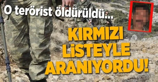 Kırmızı listede yer alan PKK’lı öldürüldü!